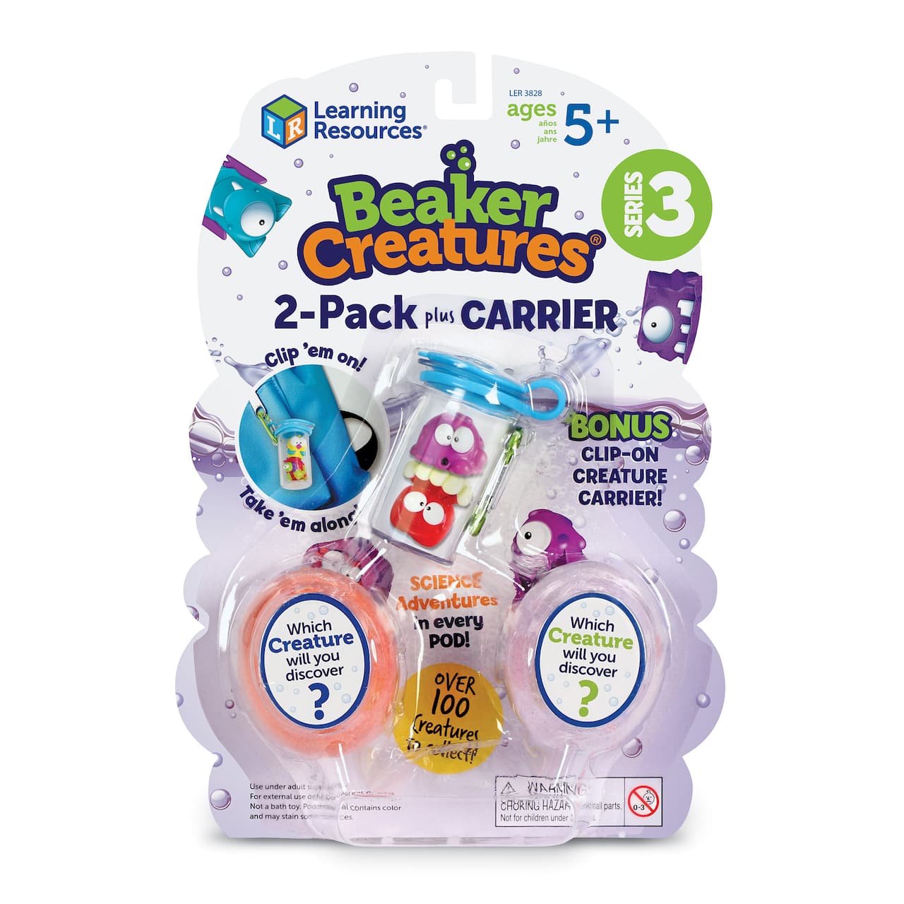 Learning Resources Beaker Creatures Series 3 2-Pack with Clip-On Carrier